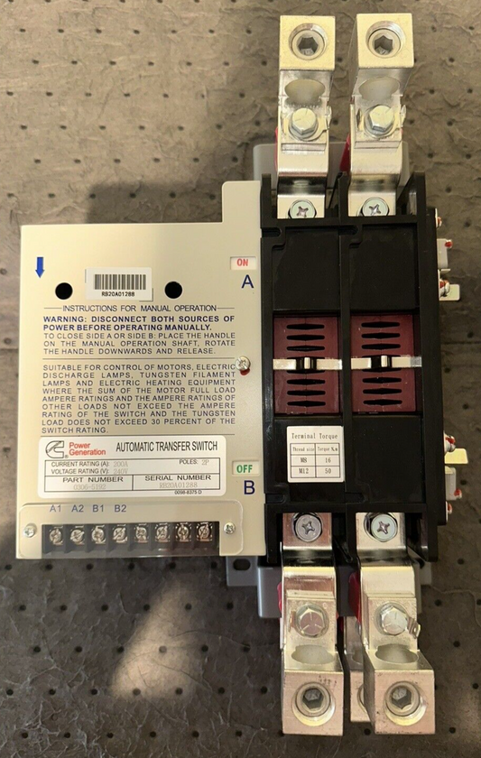 306-5192 Cummins Onan RSS200 Transfer Switch Mechanism Limit Switches Term Cover